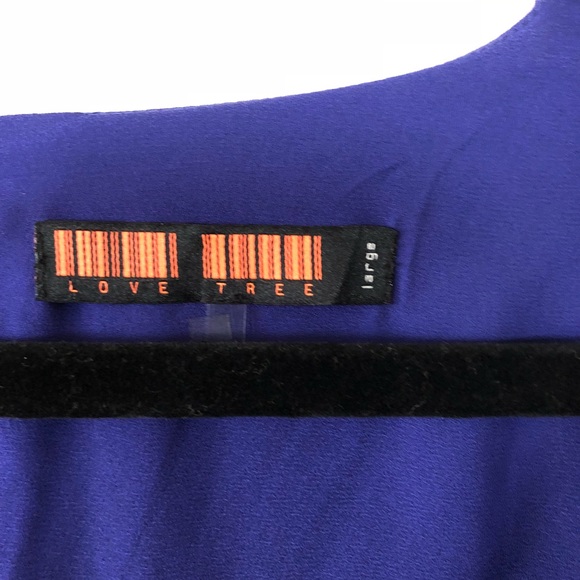 Love Tree Long Sleeve Cobalt Blue Romper Sz Large - Picture 4 of 5